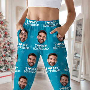 GeckoCustom Custom Photo I Love My Girlfriend Boyfriend Pajamas Valentines Gift For Him Her Husband Wife HA75 895042