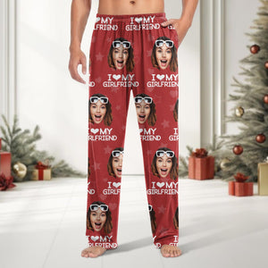 GeckoCustom Custom Photo I Love My Girlfriend Boyfriend Pajamas Valentines Gift For Him Her Husband Wife HA75 895042