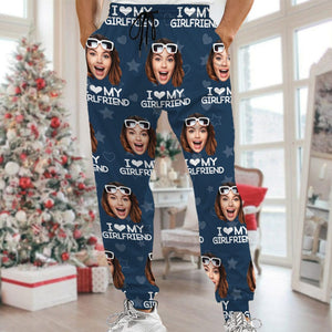 GeckoCustom Custom Photo I Love My Girlfriend Boyfriend Sweatpants Valentines Gift For Him Her Husband Wife HA75 895040