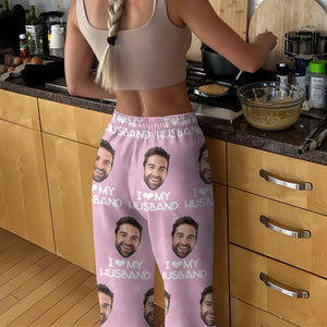 GeckoCustom Custom Photo I Love My Girlfriend Boyfriend Sweatpants Valentines Gift For Him Her Husband Wife HA75 895040