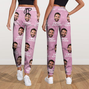 GeckoCustom Custom Photo I Love My Girlfriend Boyfriend Sweatpants Valentines Gift For Him Her Husband Wife HA75 895040