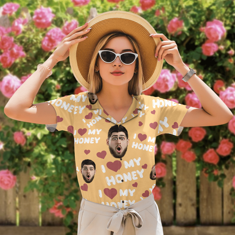 GeckoCustom Custom Photo I Love My Wife/ Girlfriend/ Husband/ Boyfriend Hawai Shirt Valentine's Day, Anniversary Gift HA75 891826