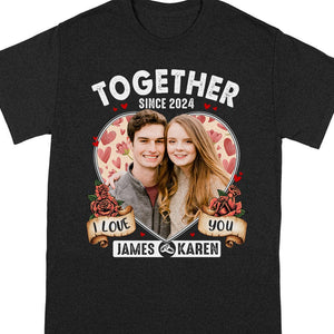 GeckoCustom Custom Photo I Love You Together Since Couple Dark Shirt TA29 890192