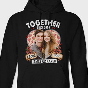 GeckoCustom Custom Photo I Love You Together Since Couple Dark Shirt TA29 890192