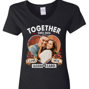 GeckoCustom Custom Photo I Love You Together Since Couple Dark Shirt TA29 890192