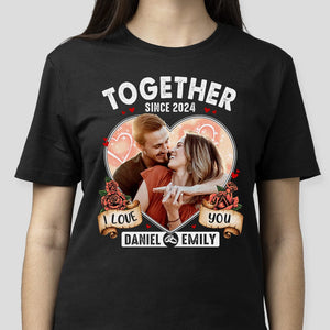 GeckoCustom Custom Photo I Love You Together Since Couple Dark Shirt TA29 890192