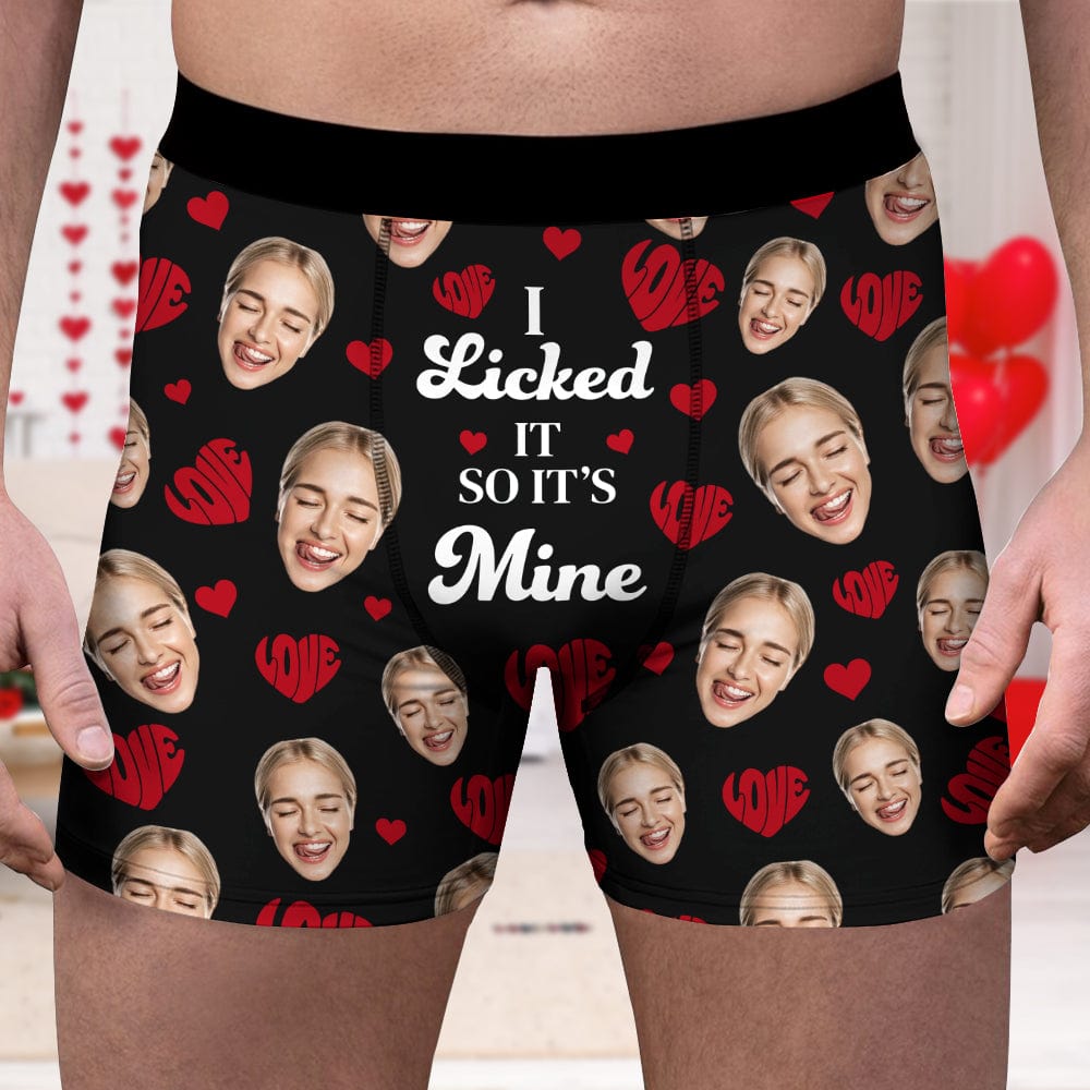 GeckoCustom Custom Photo I Sucked It - I Licked It Man's Boxer Valentine's Day, Anniversary Gift HA75 891816 1 Piece / XS