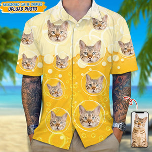 GeckoCustom Custom Photo In Beer Bubble For Cat Lover Hawaii Shirt N304 889291