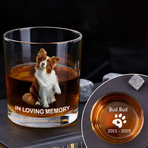 GeckoCustom Custom Photo In Loving Memory Memorial Dog Cat Print Rock Glass DM01 891129 10.5oz