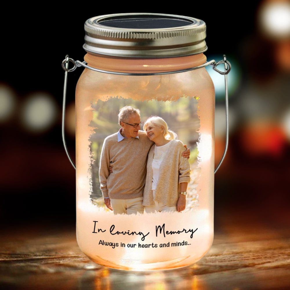 GeckoCustom Custom Photo In Loving Memory Memorial Mason Jar Light TH10 891429 16oz / 1 Side