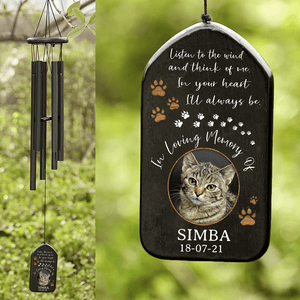 GeckoCustom Custom Photo In Loving Memory Of My Cat Memorial Wind Chimes N304 889937