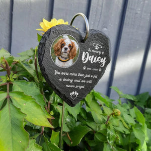 GeckoCustom Custom Photo In Memorial Of Dog Garden Slate & Hook K228 889174