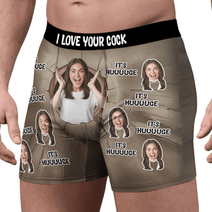 GeckoCustom Custom Photo It's Huge Boxer Funny Gift For Husband Boyfriend CH07 895230