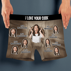 GeckoCustom Custom Photo It's Huge Boxer Funny Gift For Husband Boyfriend CH07 895230