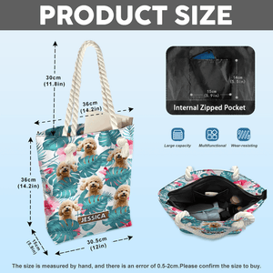 GeckoCustom Custom Photo It's Summer Time Dog Beach Tote Bag HA75 891168 12x14.2 in