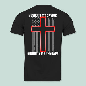 GeckoCustom Custom Photo Jesus Is My Savior Biker Shirt 889485