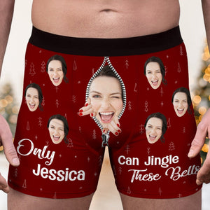 GeckoCustom Custom Photo Jing Bell Christmas Men's Boxer Briefs N369 889826