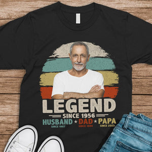 GeckoCustom Custom Photo Legend Husband Dad Papa Dark Shirt Personalized Gift T286 890372