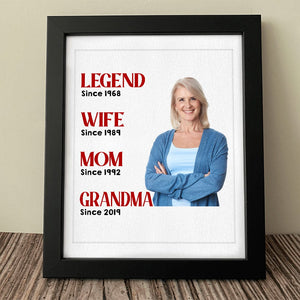 GeckoCustom Custom Photo Legend Wife Mom Grandma Frame Picture K228 889191 8"x10"