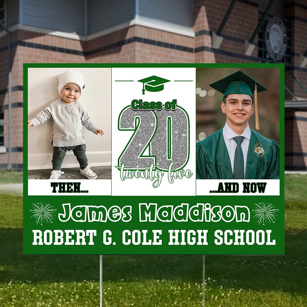 GeckoCustom Custom Photo Let's Make Memories All Grown Up Class Of 2025 Graduation Yard Sign HO82 893466