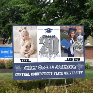 GeckoCustom Custom Photo Let's Make Memories All Grown Up Class Of 2025 Graduation Yard Sign HO82 893466