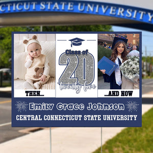 GeckoCustom Custom Photo Let's Make Memories All Grown Up Class Of 2025 Graduation Yard Sign HO82 893466