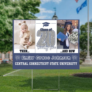 GeckoCustom Custom Photo Let's Make Memories All Grown Up Class Of 2025 Graduation Yard Sign HO82 893466