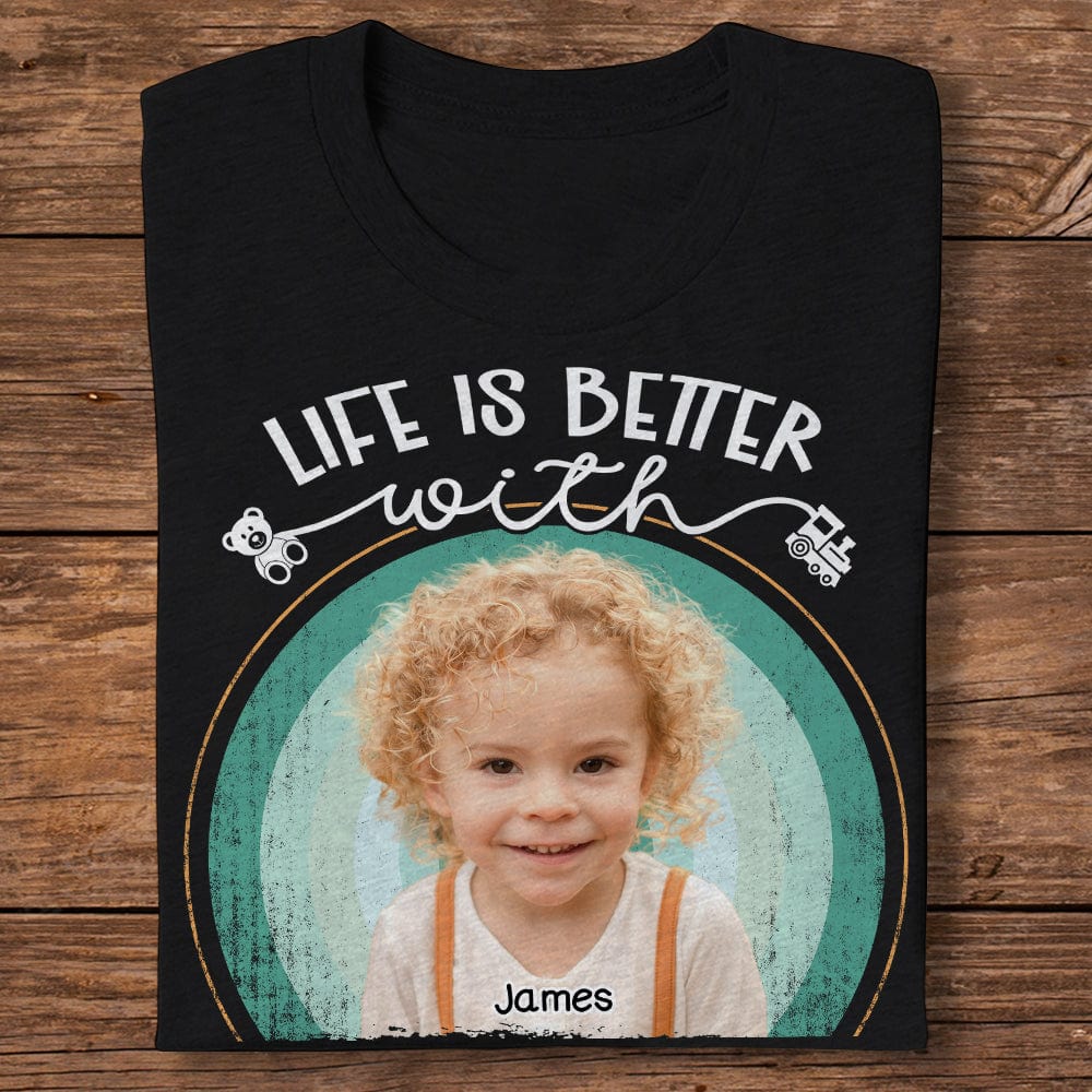 GeckoCustom Custom Photo Life Is Better With Grandkids Family Dark Shirt N304 890254