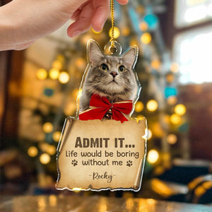 GeckoCustom Custom Photo Life Would Be Boring Without Me For Dog Cat Lovers Acrylic Ornament HO82 893178