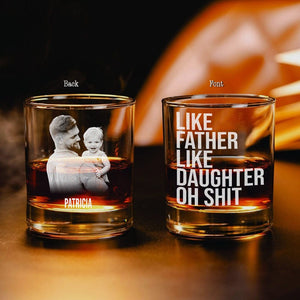 GeckoCustom Custom Photo Like Father Like Daughter Dad Rock Glass DM01 890965