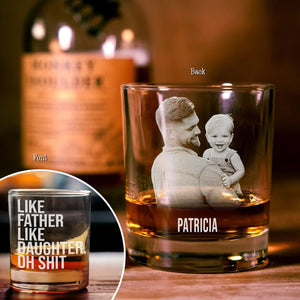 GeckoCustom Custom Photo Like Father Like Daughter Dad Rock Glass DM01 890965