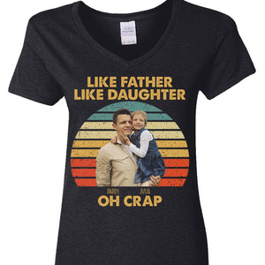 GeckoCustom Custom Photo Like Father Like Daughter Retro Dark Shirt Personalized Gift T286 890436