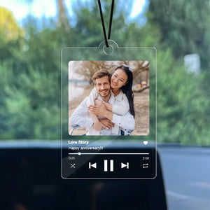 GeckoCustom Custom Photo Love Song Car Hanging Ornament Gift For Couple Anniversary LM32 891999 3"H x 1.5"W