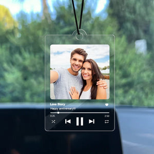 GeckoCustom Custom Photo Love Song Car Hanging Ornament Gift For Couple Anniversary LM32 891999 3"H x 1.5"W