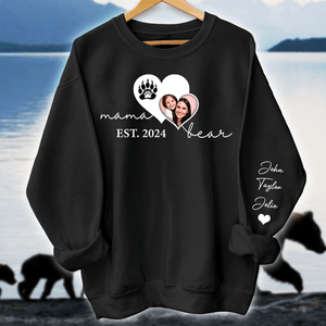 GeckoCustom Custom Photo Mama Bear Family On Sleeve Sweatshirt Personalized Gift T286 890408