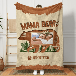 GeckoCustom Custom Photo Mama Bear For Mother's Day Blanket N304 890002