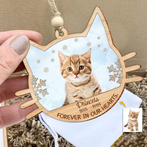 GeckoCustom Custom Photo Memories Cats Portrait Cat Wood Ornament N304 HN590 891333 4"