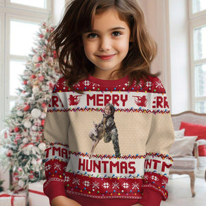 GeckoCustom Custom Photo Merry Huntmas Sweater Gift For Hunting Lovers HA75 891764