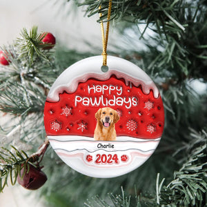 GeckoCustom Custom Photo Merry Woofmas Dog 3D Inflated Effect Printed Ornament N304 HA75 891540