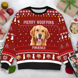 GeckoCustom Custom Photo Merry Woofmas Dog Sweatshirt TA29 889903