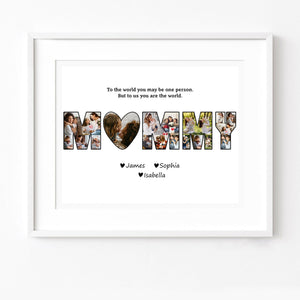 GeckoCustom Custom Photo Mom To Us You Are The World Family Picture Frame TA29 890294