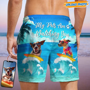 GeckoCustom Custom Photo My Dog Is Watching You Beach Short N304 889244