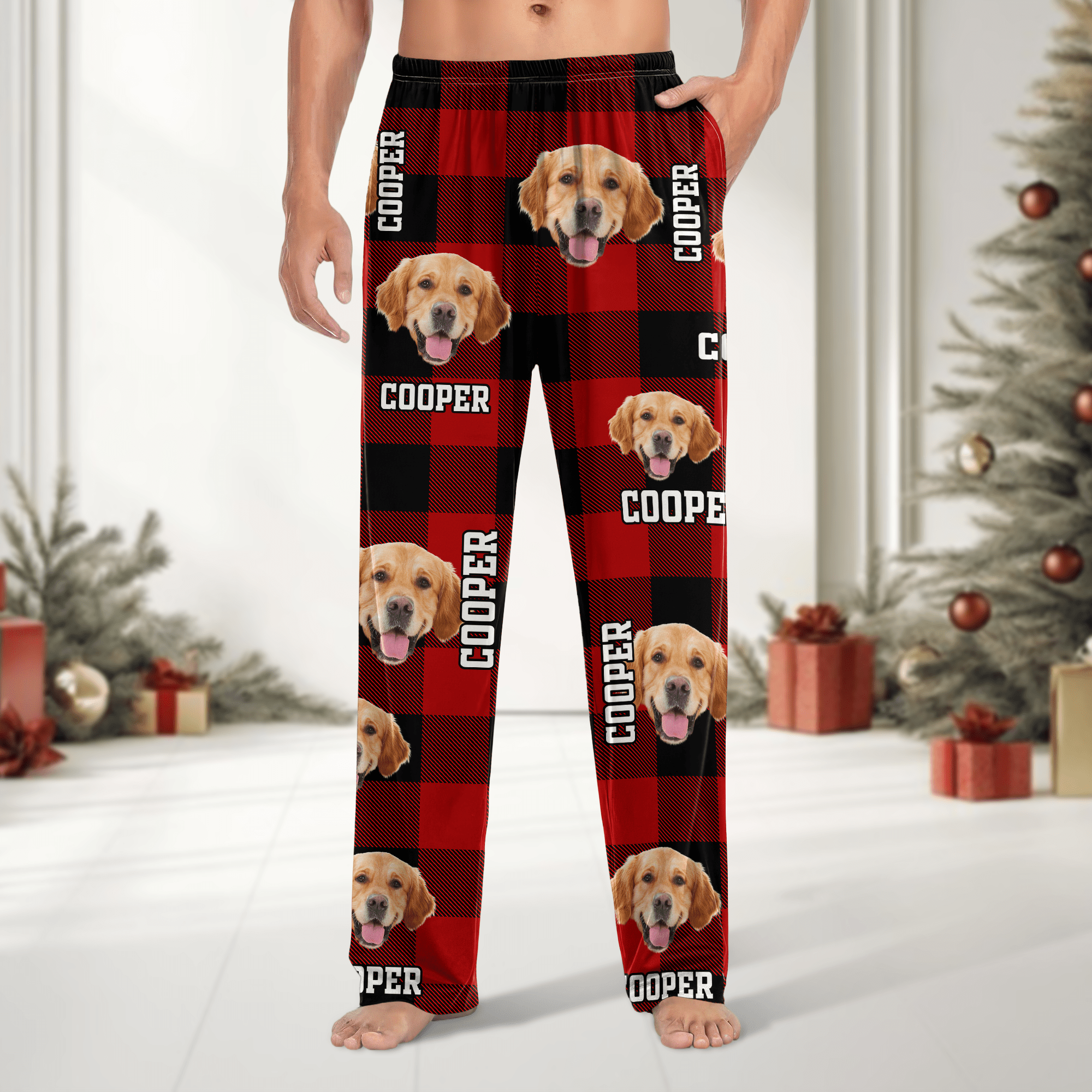 GeckoCustom Custom Photo Name Dog Cat Men And Women's Pants K228 HA75 888775