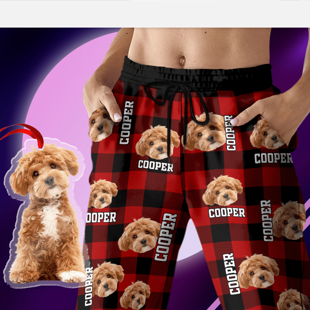 GeckoCustom Custom Photo Name Dog Cat Men And Women's Sweatpants K228 HA75 888775