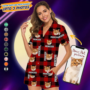 GeckoCustom Custom Photo Name Dog Cat Short Pajamas K228 888793