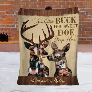 GeckoCustom Custom Photo Old Buck Sweet Doe Blanket N304 890207