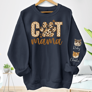 GeckoCustom Custom Photo On Sleeve Cat Mama Sweatshirt DA199 890412