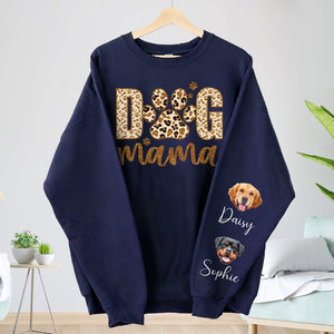 GeckoCustom Custom Photo On Sleeve Dog Mama Sweatshirt DA199 890469