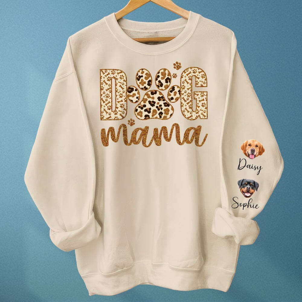 GeckoCustom Custom Photo On Sleeve Dog Mama Sweatshirt DA199 890469