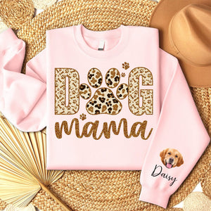 GeckoCustom Custom Photo On Sleeve Dog Mama Sweatshirt DA199 890469